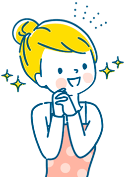 喜んでいる女性の顔のイラスト